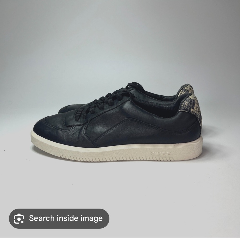 Vince Leather Black and white womens sneakers